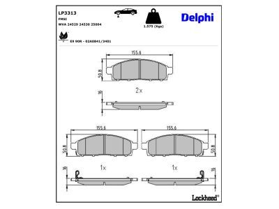 DELPHI LP3313 Brake Pad Set, disc brake