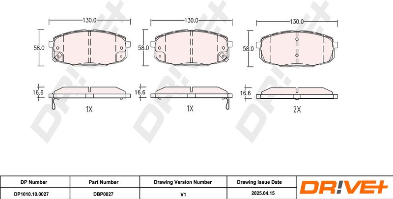 Set placute frana,frana disc DP1010.10.0027 Dr!ve+