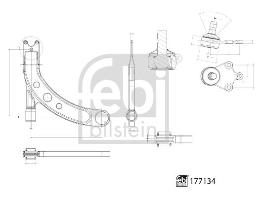 Важіль підвіски, підвіска коліс, Febi Bilstein 177134