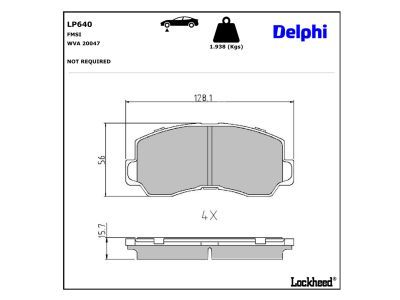 DELPHI LP640 Brake Pad Set, disc brake