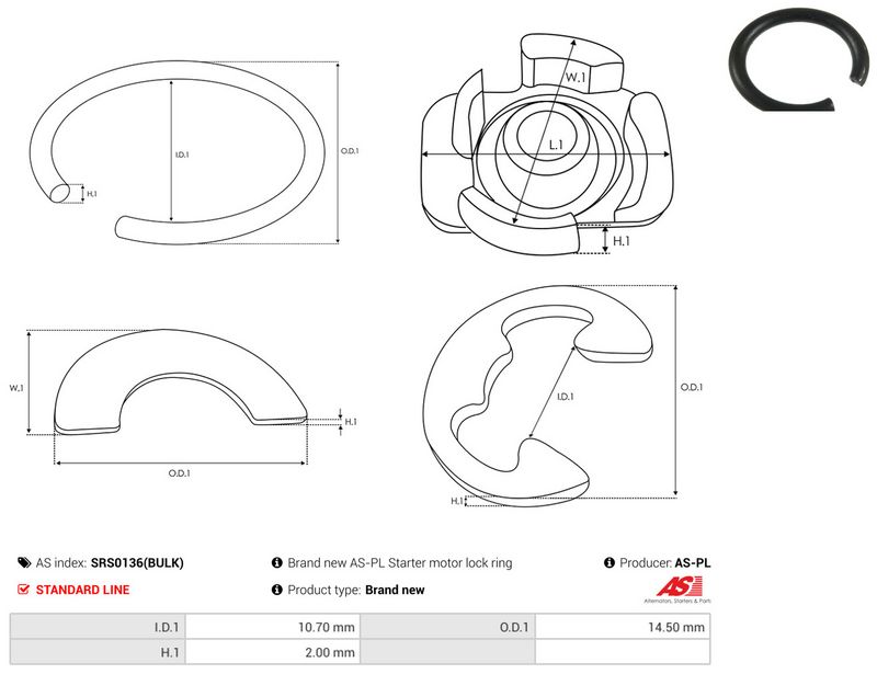 AS-PL SRS0136(BULK) Repair Kit, starter