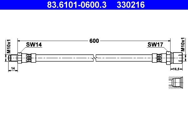 Furtun frana 83.6101-0600.3 ATE