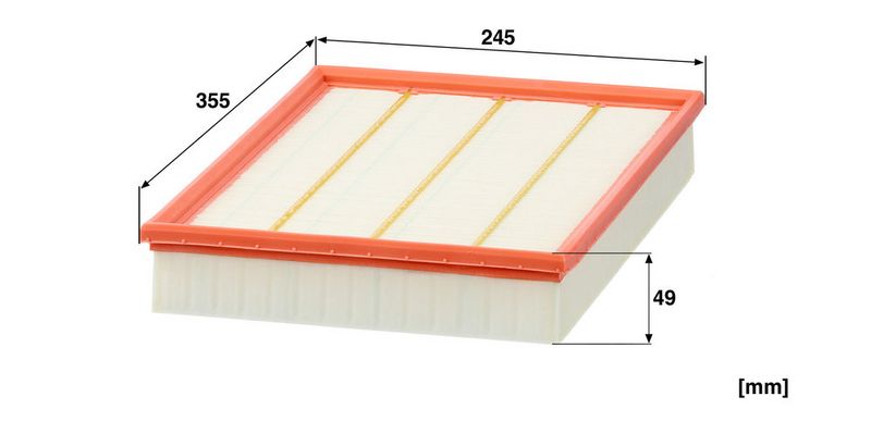 Cabinefilter (355x245x49mm, panel, patroon) past: ROPA EURO-BUNKERMAUS 3, EURO-BUNKERMAUS 4, EURO-BUNKERMAUS 5, EUROMAUS, EUROMAUS 3, EUROMAUS 4, EUROMAUS 5, EURO-PANTHER, EUROTIGER, EUROTIGER 4