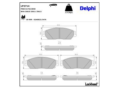 DELPHI LP2714 - Brake Pad Set, disc brake