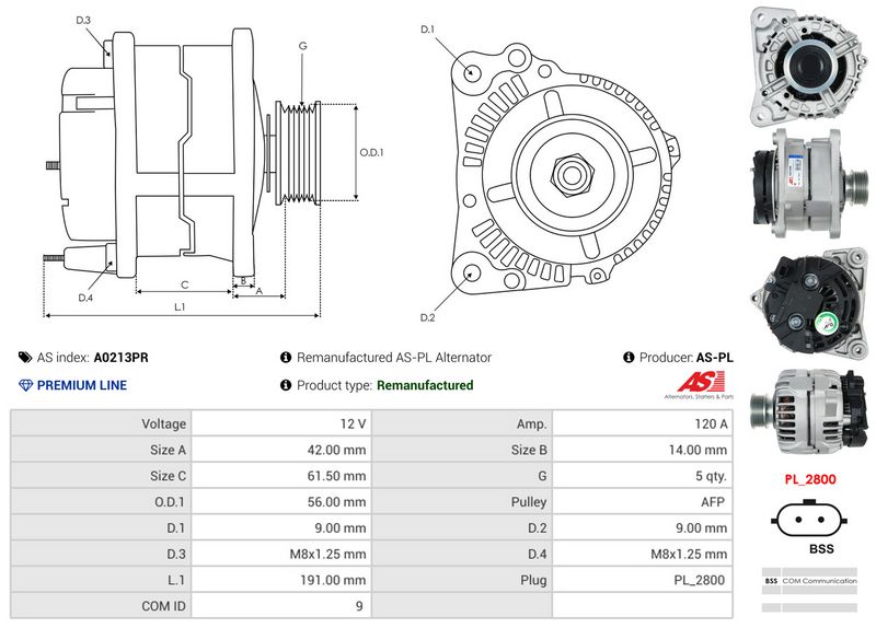 AS-PL A0213PR Alternator