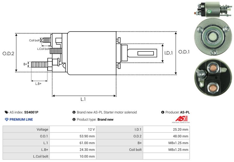 AS-PL SS4001P Solenoid Switch, starter