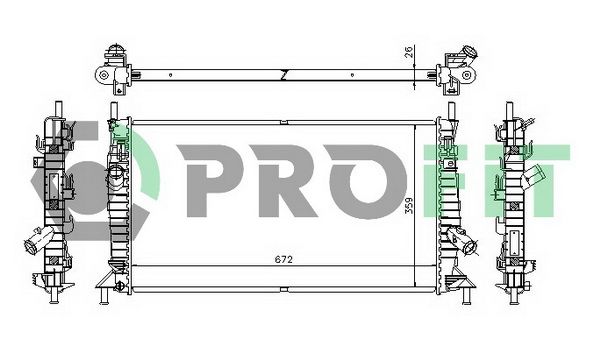Радіатор, система охолодження двигуна, Profit 2563A1