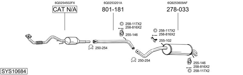 BOSAL kipufogórendszer SYS10684