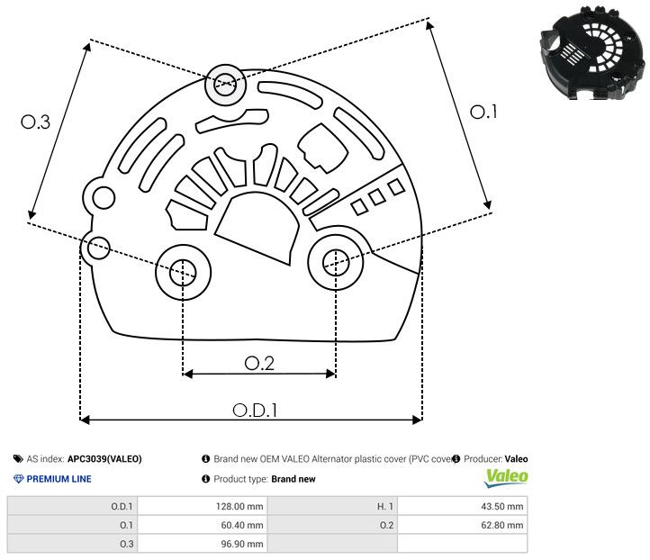 AS-PL APC3039(VALEO) Protective Cap, alternator