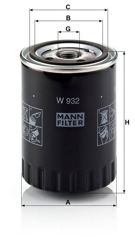 Õlifilter, MANN-FILTER W 932