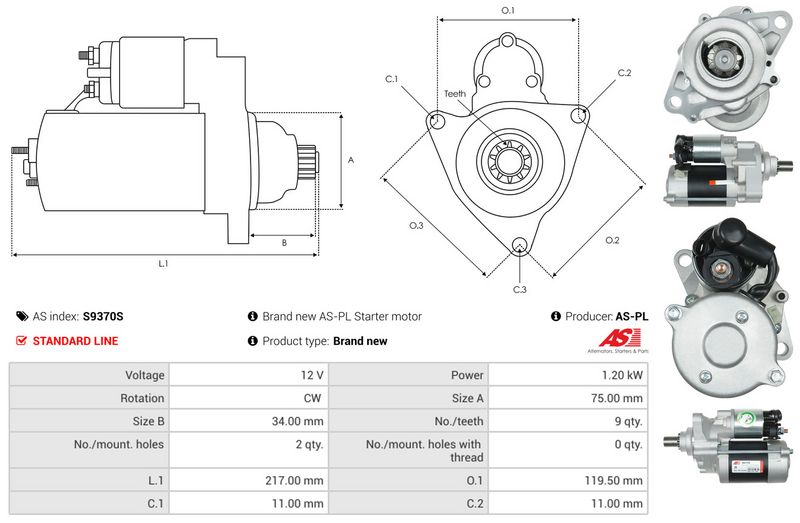 AS-PL S9370S Starter