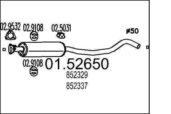 Проміжний глушник, Mts 01.52650