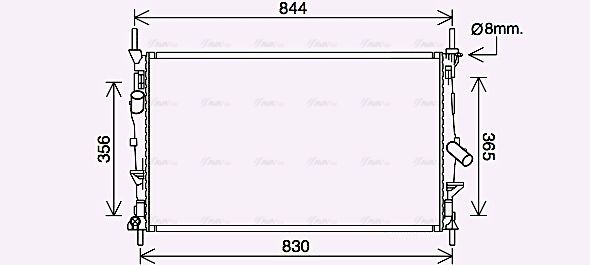 Радіатор, Система охолодження двигуна AVA QUALITY COOLING FD2628