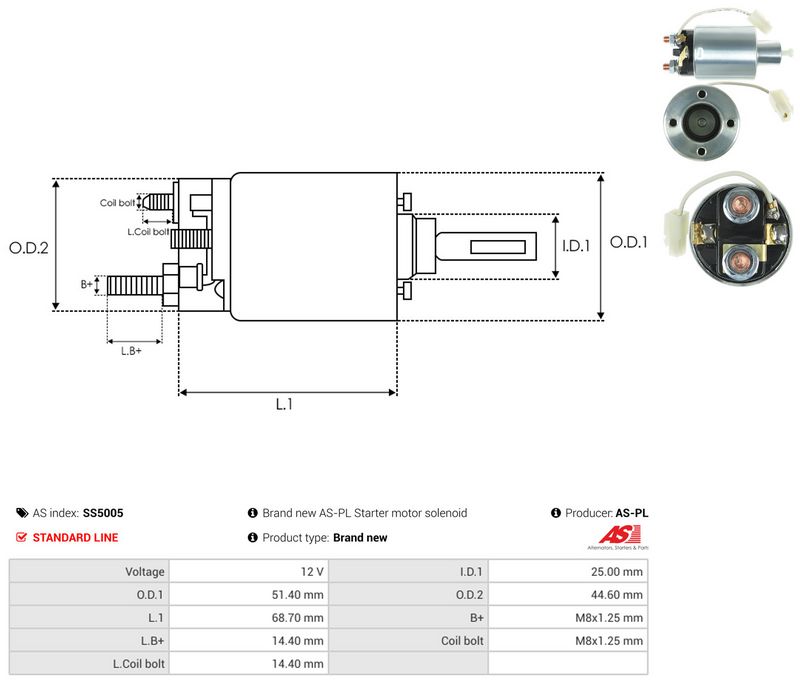 Magnetlülitus, starter, AS-PL SS5005