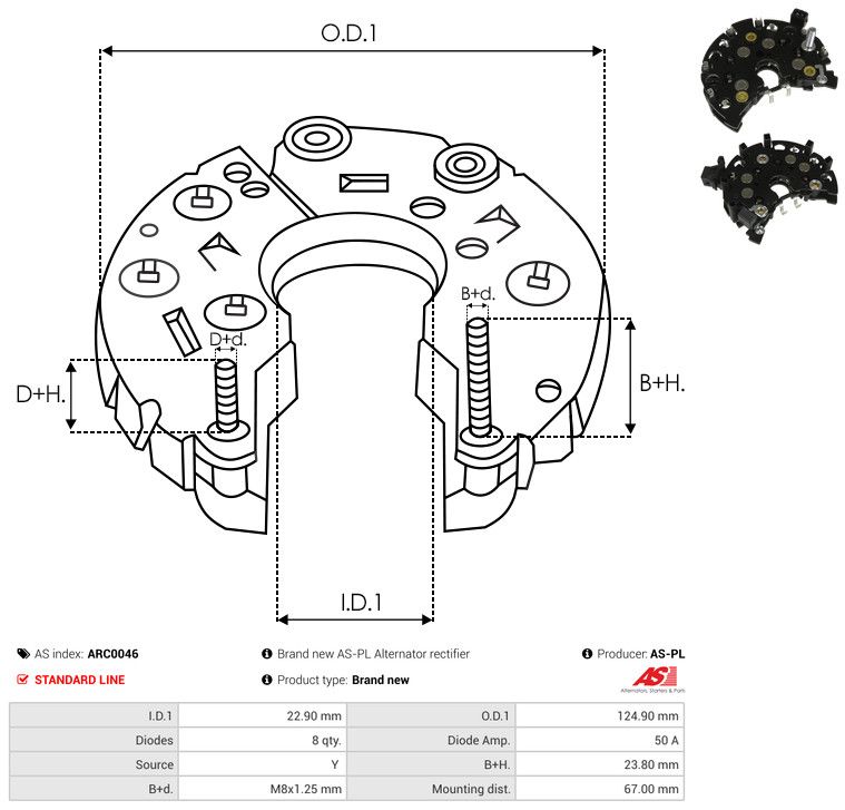 AS-PL ARC0046 Rectifier, alternator