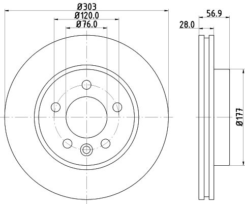 Гальмівний диск, Hella Pagid 8DD355117-151