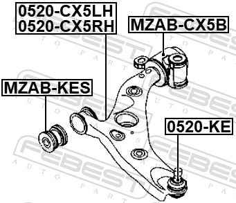 FEBEST 0524-CX5RH Control/Trailing Arm, wheel suspension