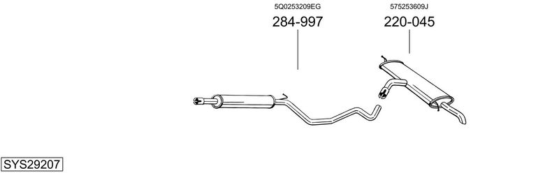 BOSAL kipufogórendszer SYS29207