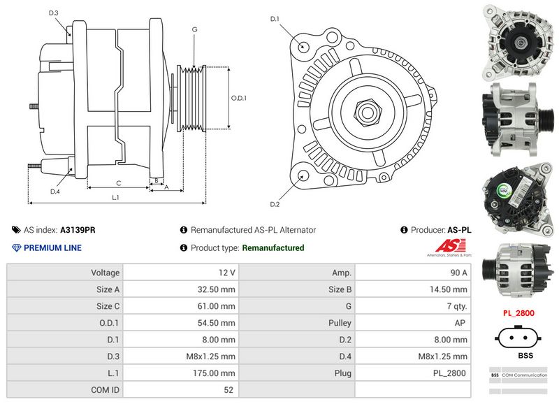 AS-PL A3139PR Alternator