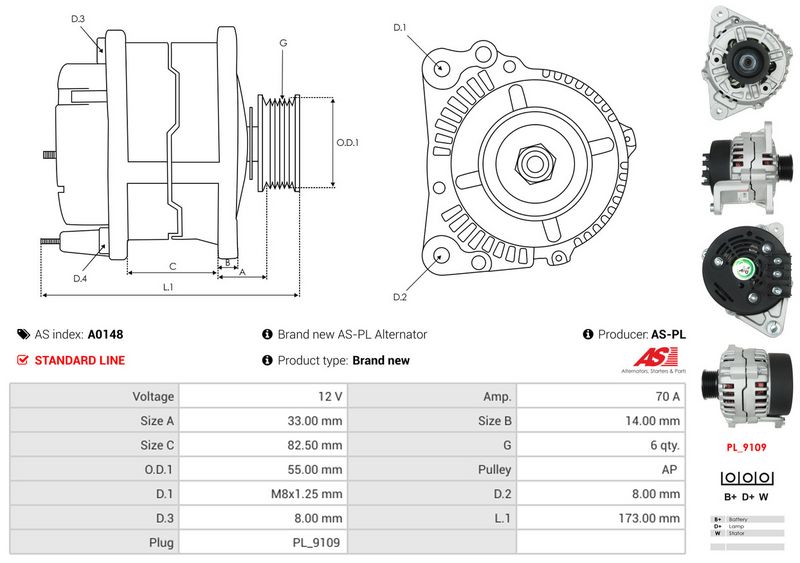 AS-PL A0148 Alternator