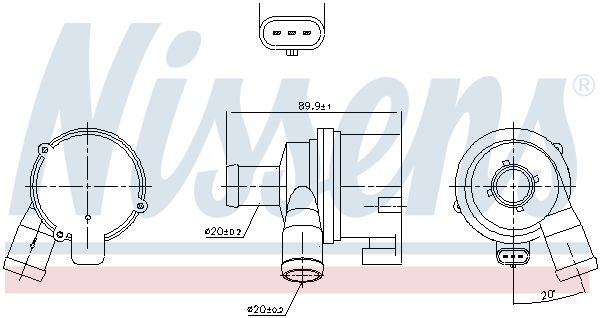 NISSENS 831070 Auxiliary Water Pump (cooling water circuit)