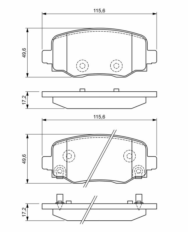 Piduriklotsi komplekt, ketaspidur, BOSCH 0 986 494 930
