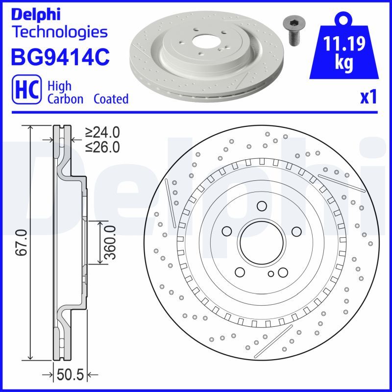 Гальмівний диск, Delphi BG9414C