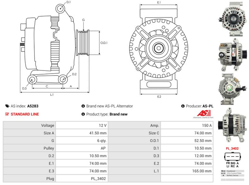 AS-PL A5283 Alternator