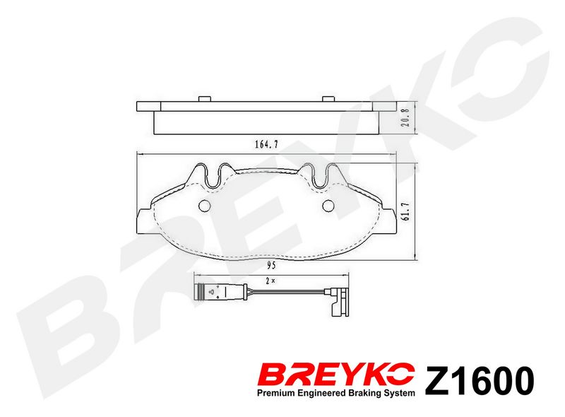 DAVID VASCO Z1600 Brake Pad Set, disc brake