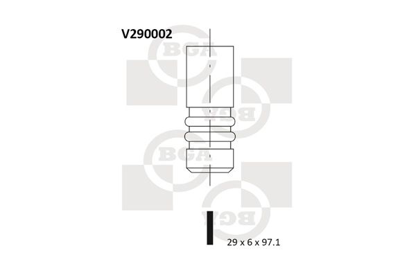 Клапан двигуна впуск. Vectra B 96-03/Vectra C 02-/Zafira A 99-05 2.0-2.2 TDI (97.1x29x6)