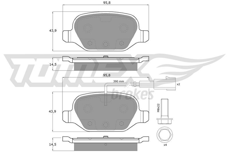 TOMEX Brakes TX 12-702 Brake Pad Set, disc brake