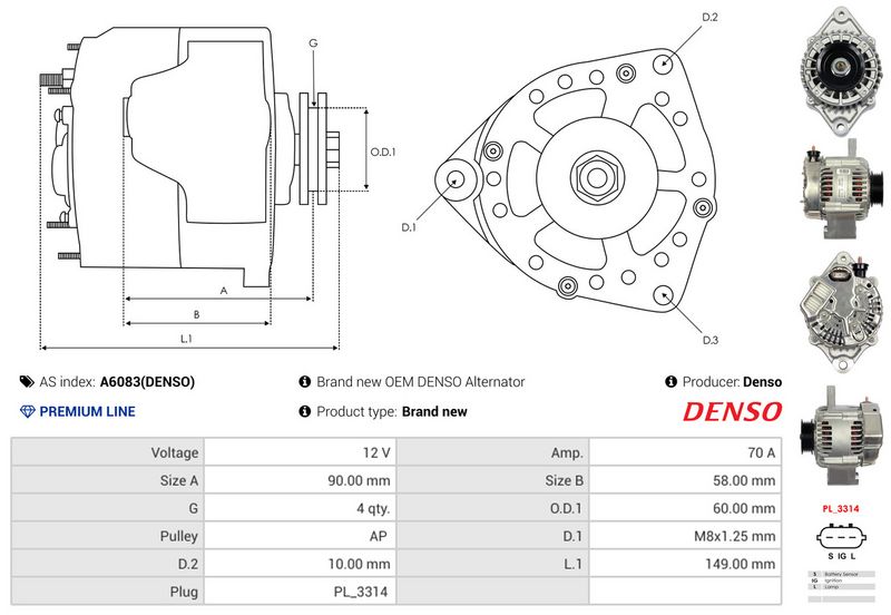 AS-PL A6083(DENSO) Alternator