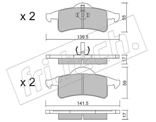 fri.tech. 542.0 Brake Pad Set, disc brake