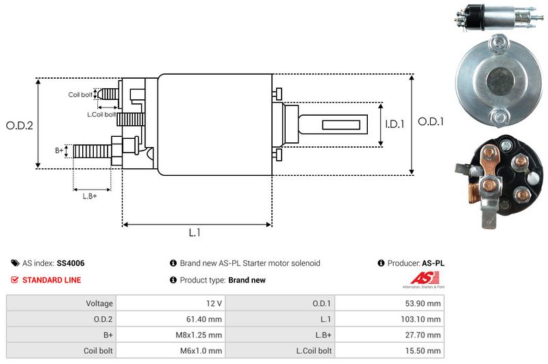 AS-PL SS4006 Solenoid Switch, starter