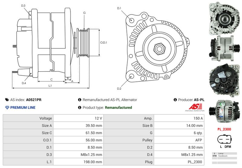 AS-PL A0521PR Alternator