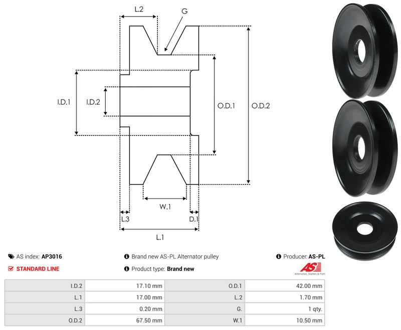 Rihmaratas, generaator, AS-PL AP3016