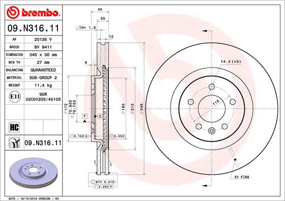 Диск тормозной (задний) BREMBO