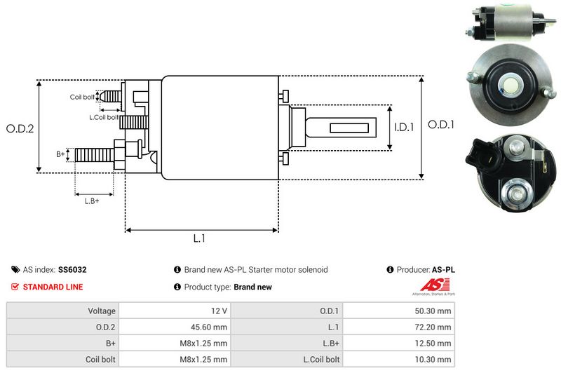 AS-PL SS6032 Solenoid Switch, starter