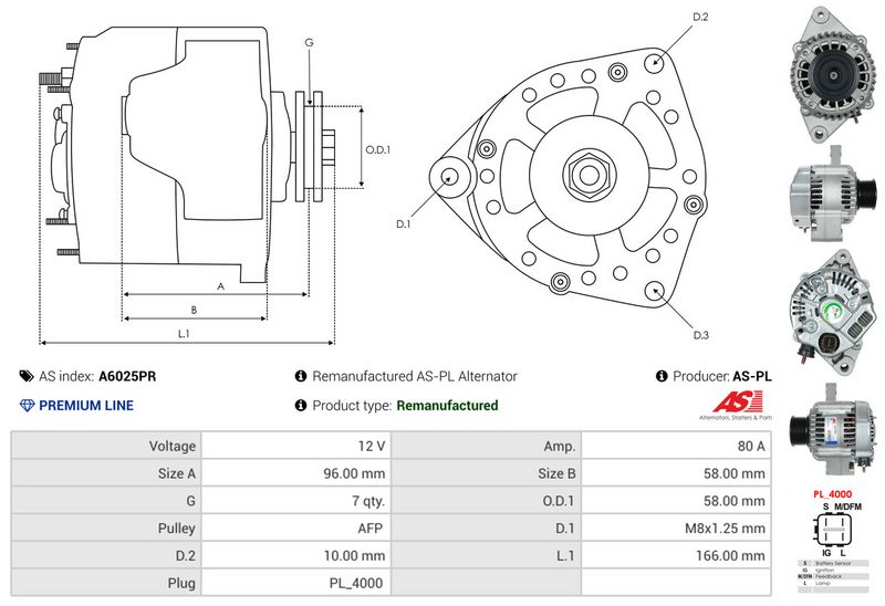 AS-PL A6025PR Alternator