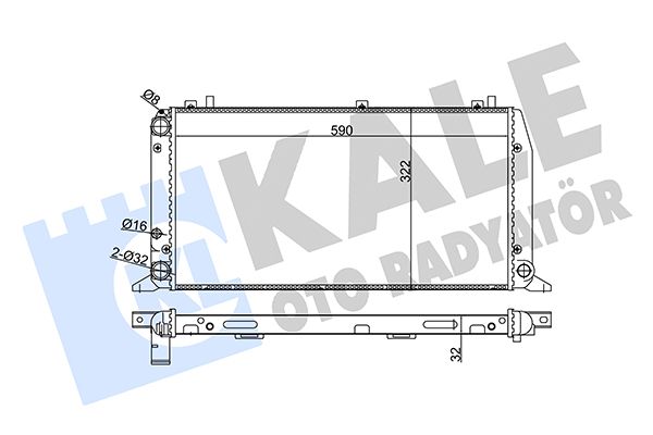 KALE Volkswagen Радиатор охлаждения Audi 80 1.6/2.0 86-95