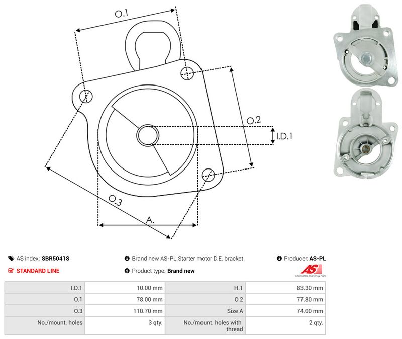 AS-PL SBR5041S Starter Lid, carburettor