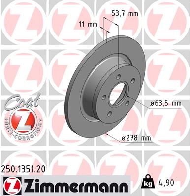 Гальмівний диск, Zimmermann 250.1351.20