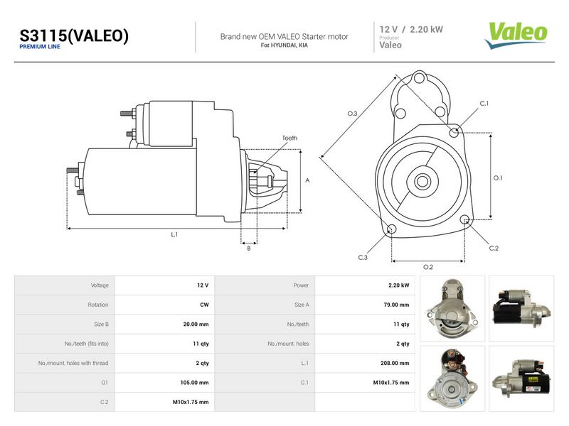 Starter, AS-PL S3115(VALEO)
