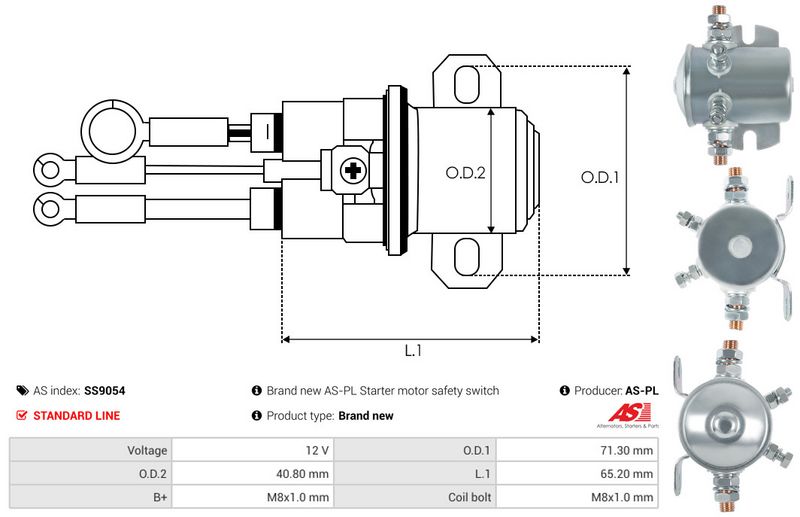 Magnetlülitus, starter, AS-PL SS9054