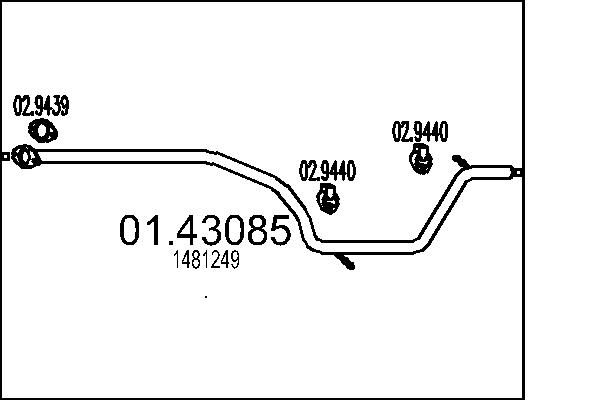 MTS kipufogócső 01.43085