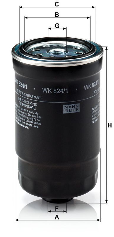 Filtru combustibil WK 824/1 MANN-FILTER