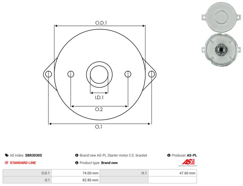 AS-PL SBR3030S Starter Lid, carburettor