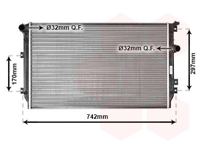 Радіатор, система охолодження двигуна, VW Tiguan 2.0 TDI 11-2007>, Van Wezel 58002287