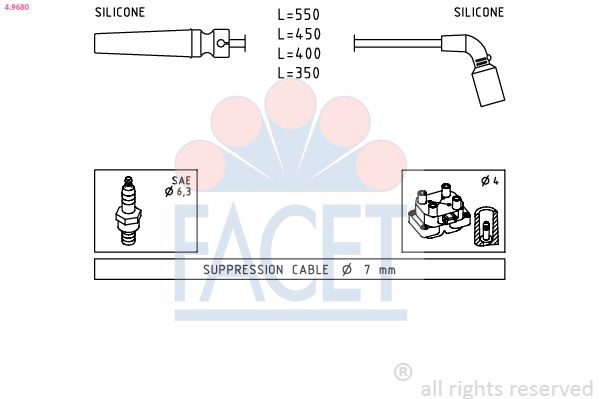 FACET Bougiekabelset 4.9680