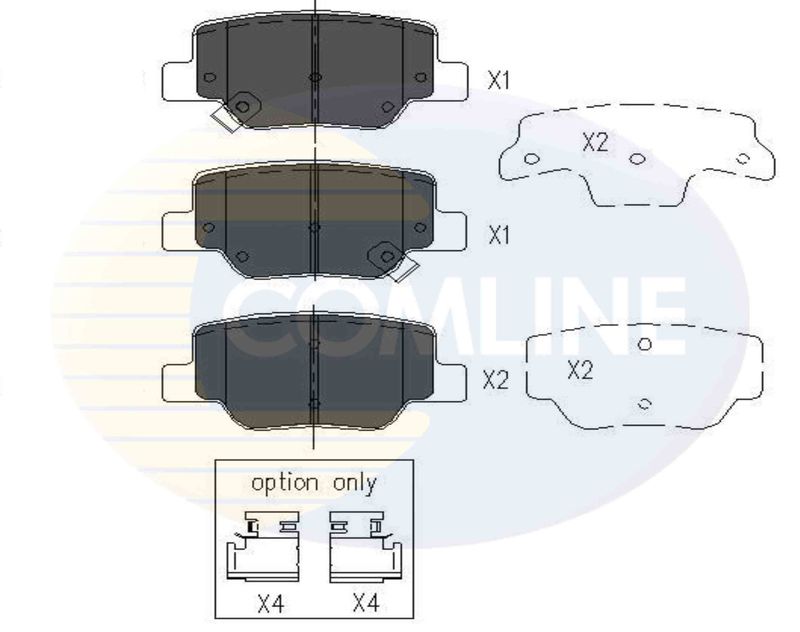 Комплект гальмівних накладок, дискове гальмо, Comline CBP36010